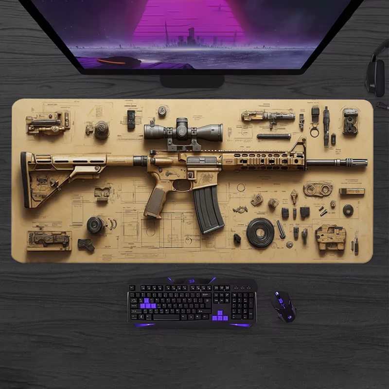 Gaming Accessories For Table - Zerlegbares Weiches Gaming-Mauspad Großes Tastaturpad Topografisches