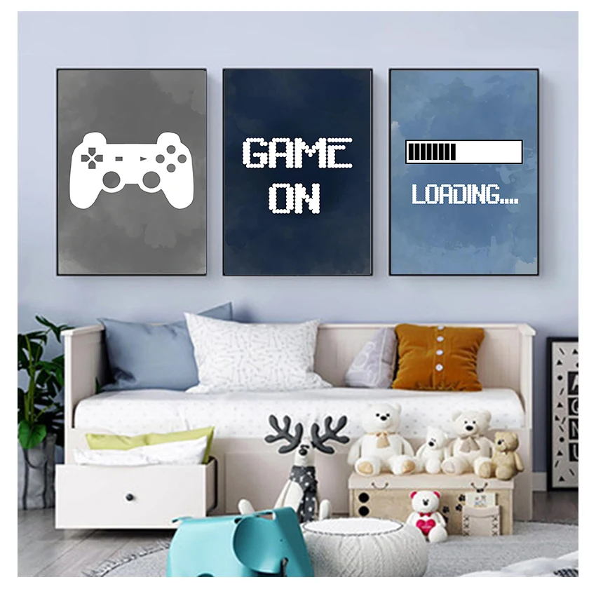 Gaming Accessories Boys - Wanddekoration für Jungenzimmer, Gaming-Party Poster Drucke,