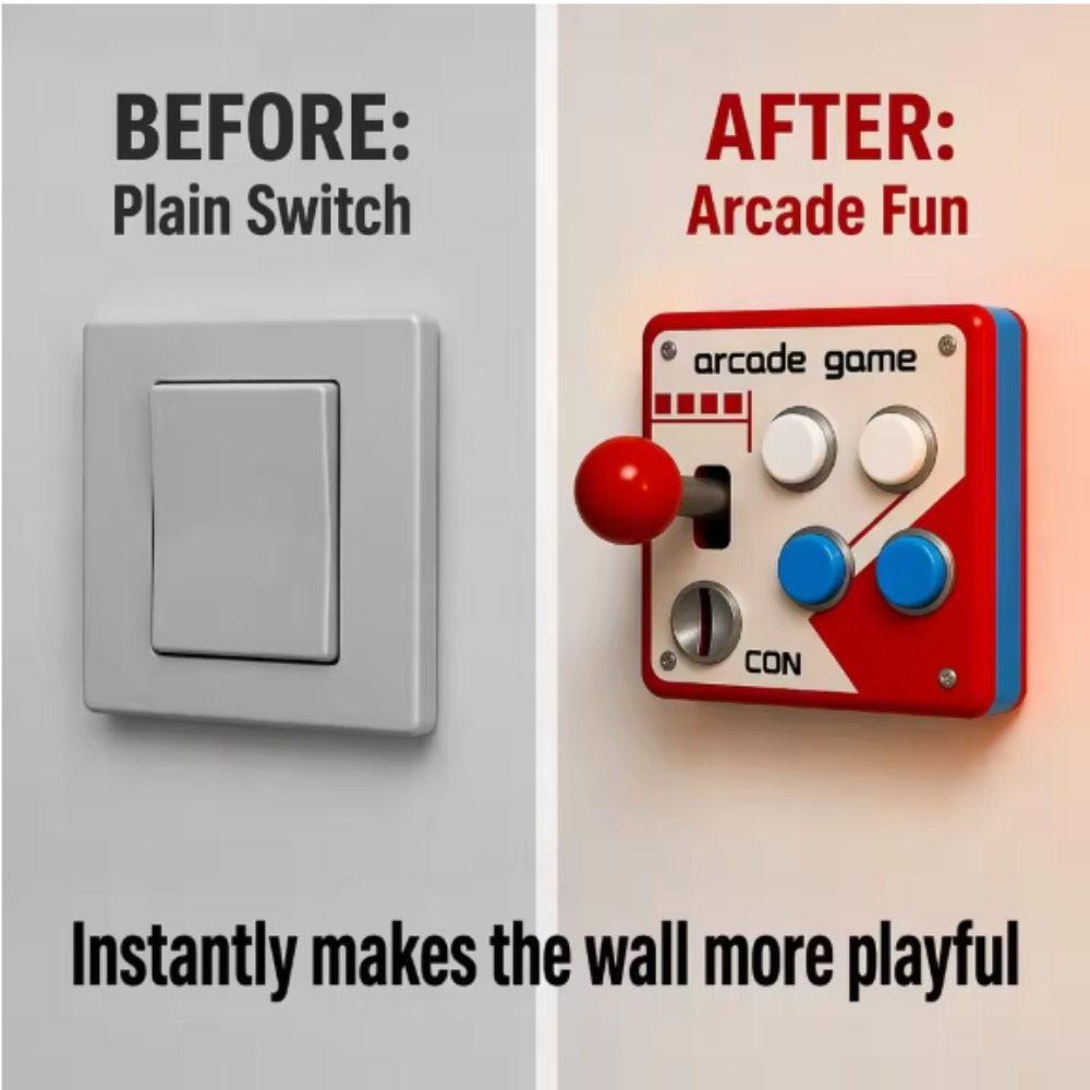 Gaming Accessories For Bedroom - Retro Arcade Joystick Schalterplatten-Abdeckung, Bohrfreie 3D-Gedruckte