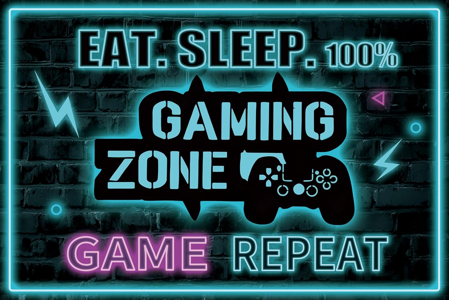 Gaming Accessories Boys - Gaming Zone Metall-Blechschild, coole Gamer-Wanddekoration für