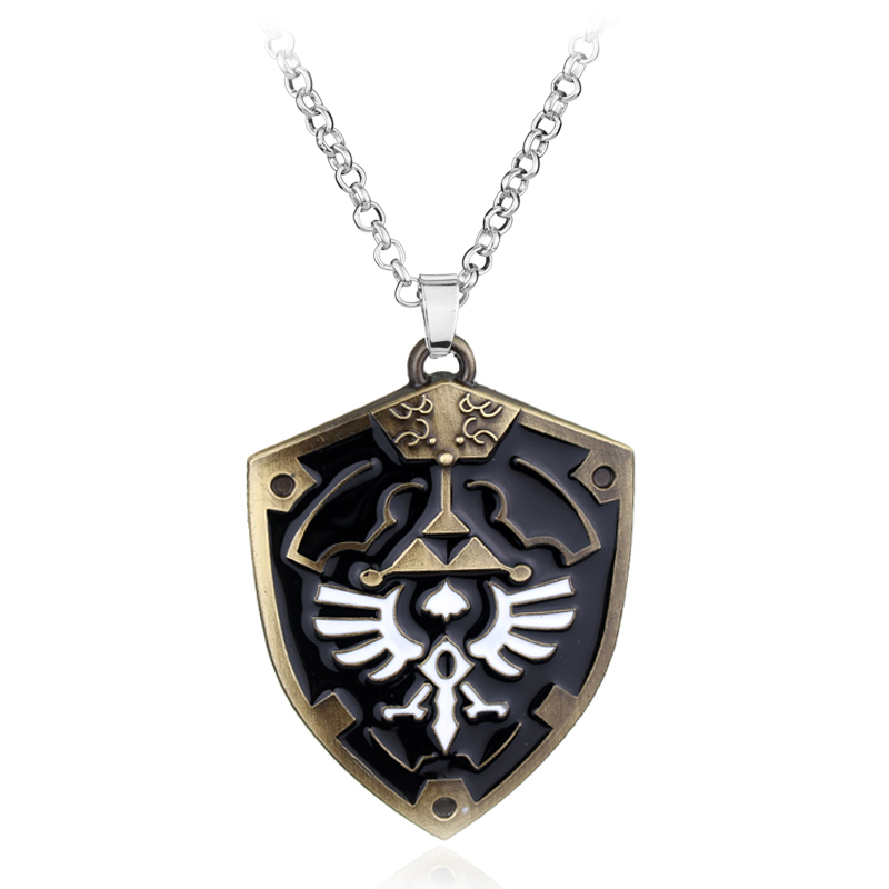 Gaming Accessories As Gifts - Peripherie-Spiel-Schild-Symbol Anhänger Halskette Emaille Metall Punk