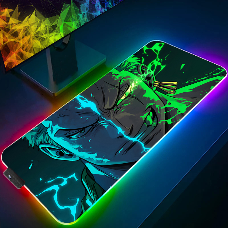Gaming Accessories Desktop - ONE PIECE Zoro Mauspad RGB Gaming