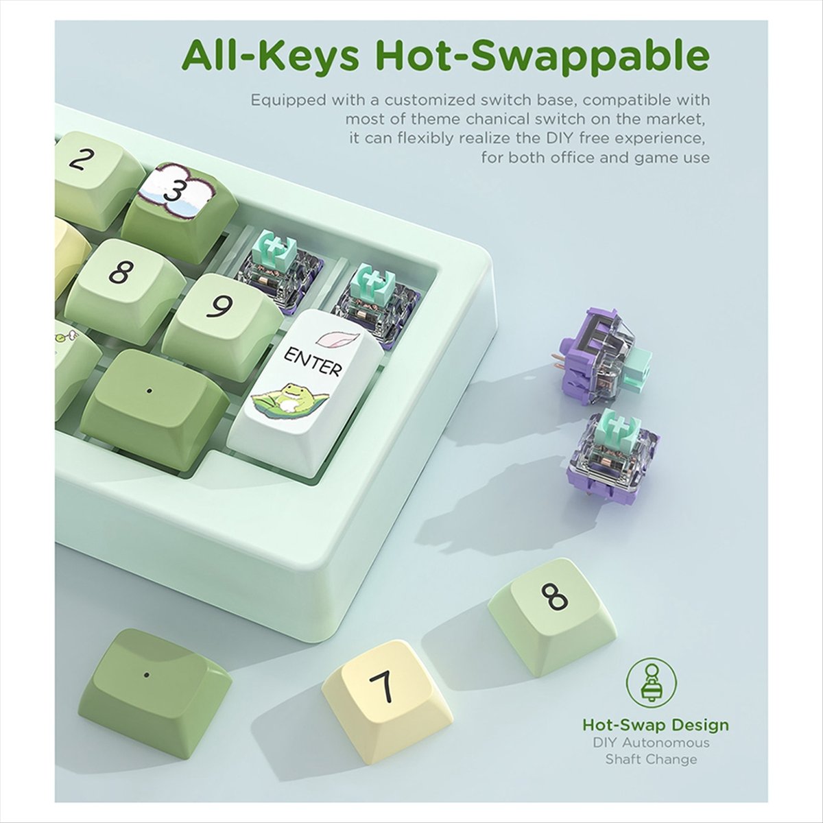 Gaming Hardware And Accessories - A43M Drei-Modus Hot-Swap-fähige Digitale Mechanische Tastatur