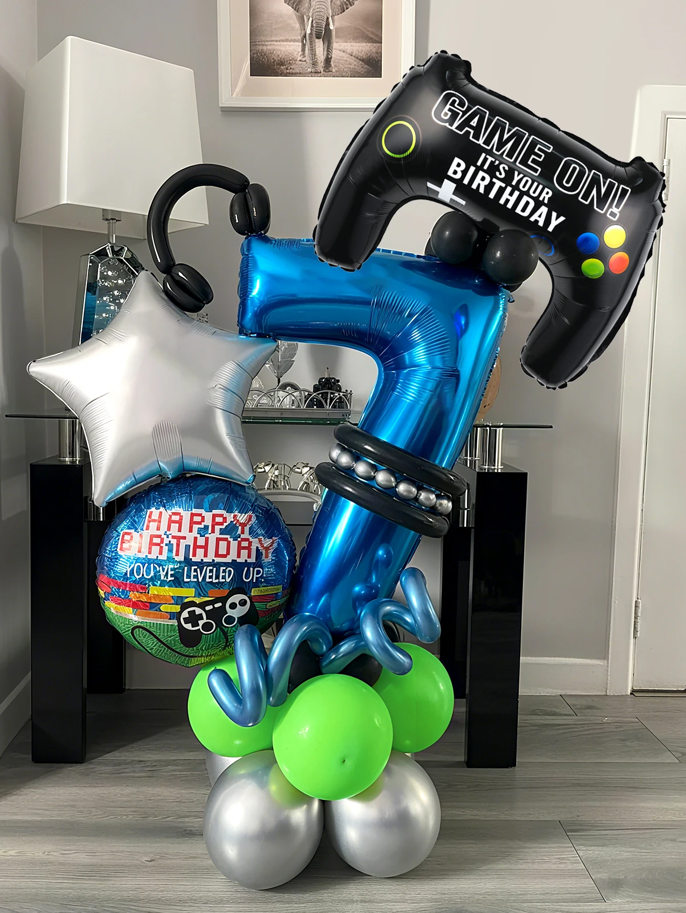 Gaming Accessories Boys - 32-teiliges Spiel-Themen Geburtstags-Zahlenballon-Set Gamer-Ballons für Game-On-Party