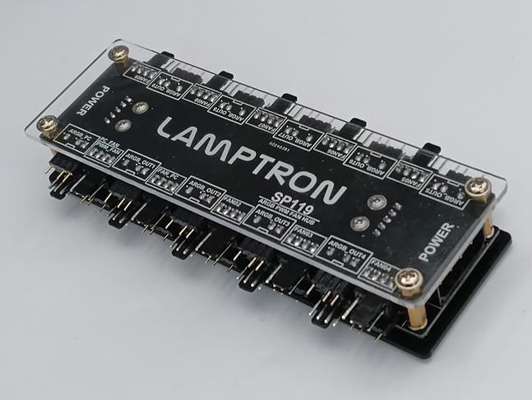 Gaming Hardware And Accessories - LAMPTRON 20-Wege ARGB PWM Lüfter-Hub SP119