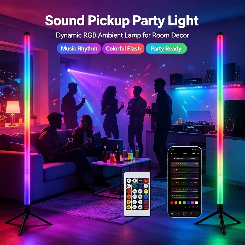 Gaming Accessories For Bedroom - 2 Stück 120CM RGB Stehlampe, Schallreaktive
