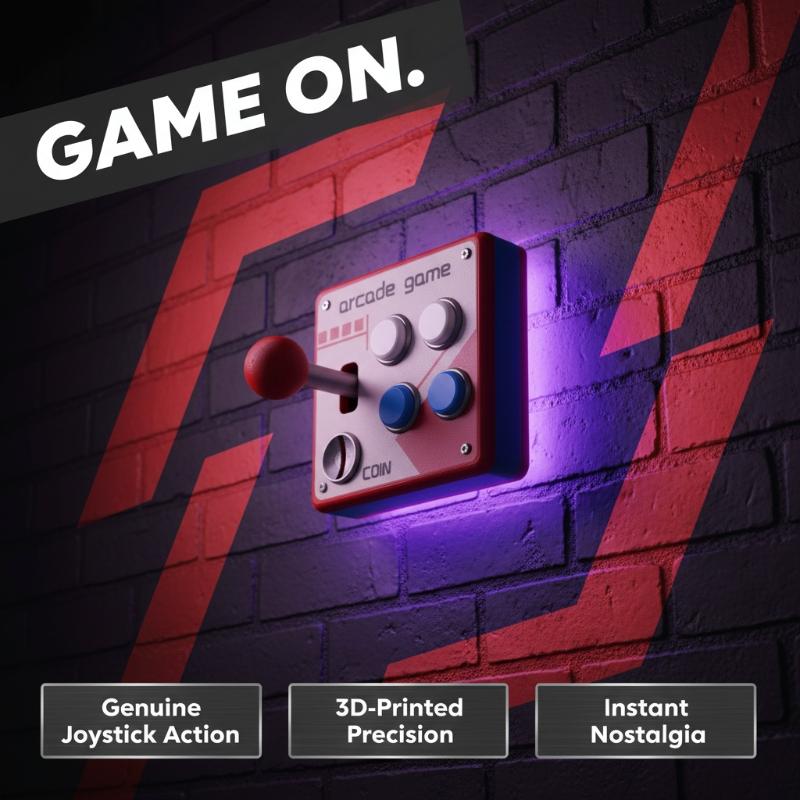Gaming Accessories For Bedroom - Retro Arcade-Spielknopf-Schalterplatte, Kreative DIY-Wanddekoration für Zuhause,