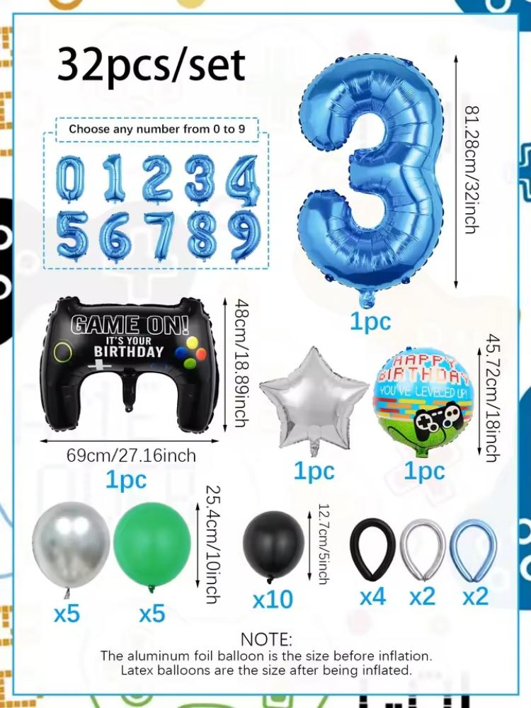 32-teiliges Spiel-Themen Gebur – Gaming Accessories Boys Bewertung und Preis