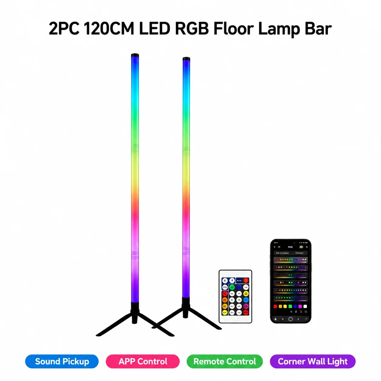 2 Stück 120CM RGB Stehlampe, S – Gaming Accessories For Bedroom Bewertung und Preis