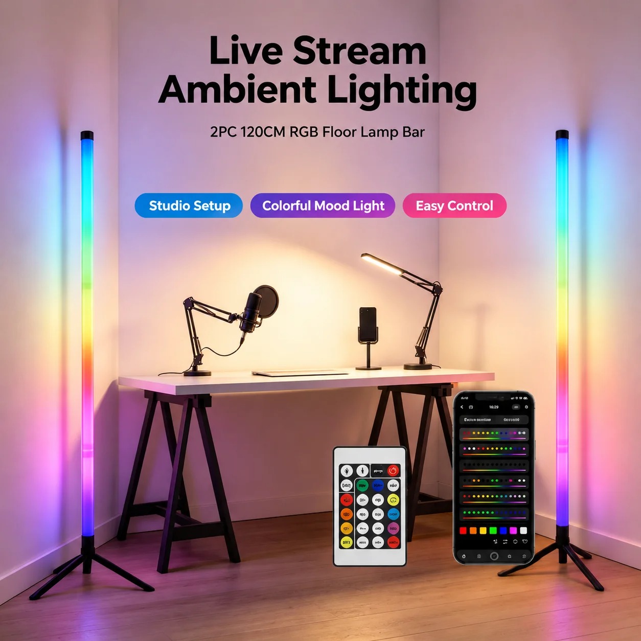 2 Stück 120CM RGB Stehlampe, S – Gaming Accessories For Bedroom Bewertung und Preis
