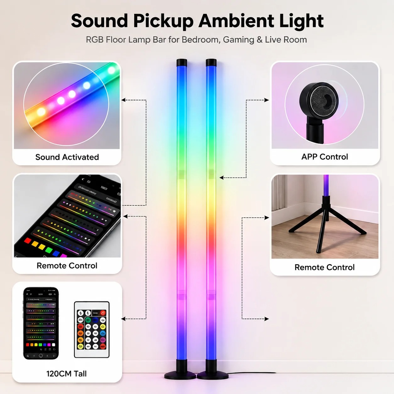 2 Stück 120CM RGB Stehlampe, S – Gaming Accessories For Bedroom Bewertung und Preis